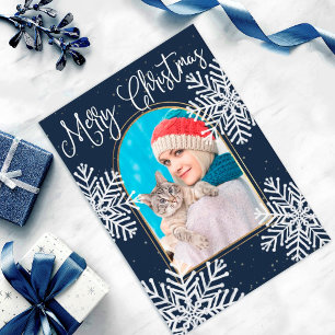 Snowflake Ram-julfamiljens foto Kort