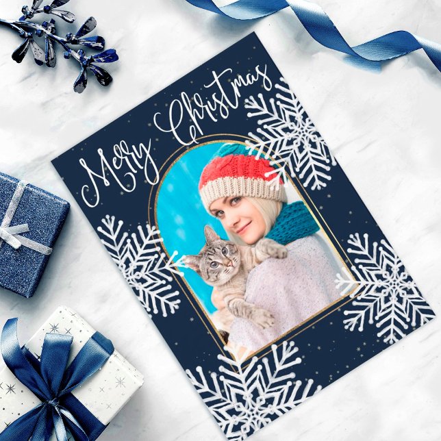 Snowflake Ram-julfamiljens foto Kort (Skapare uppladdad)