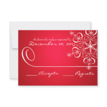 Snowflake Red 2 Elegance Responcard