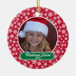 Snowflake Red and Grönt jul Ornament