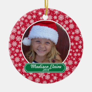 Snowflake Red and Grönt jul Ornament