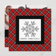 Snowflake Red Black Play 2 Photo jul Card