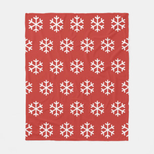 Snowflake Red Fleece Blanket