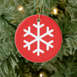 Snowflake Red jul Ceramic Ornamic Julgransprydnad Keramik