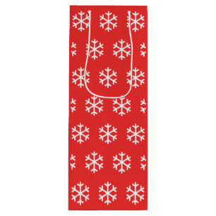 Snowflake Red jul Vin Gift Bag