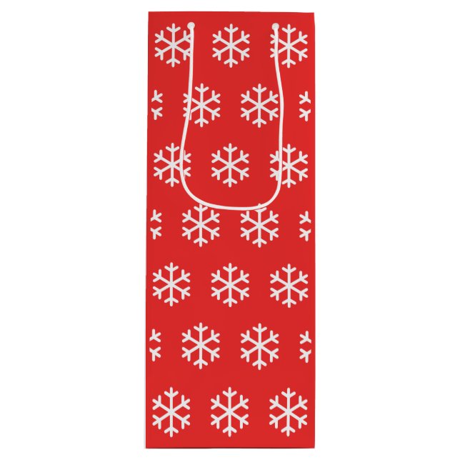 Snowflake Red jul Vin Gift Bag (Framsidan)