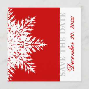 Snowflake Red vinterbröllop Spara datumet