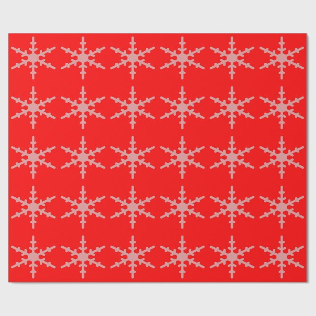 Snowflake Red Wrapping Papper Presentpapper (Platt)