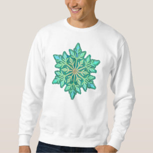 SNOWFLAKE-Retro Vintage Snowflake, Winter Sports Lång Ärmad Tröja
