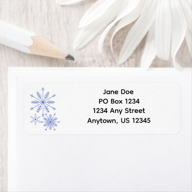 Snowflake Return Address Label with Four Lines Returadress Etikett (Insitu)