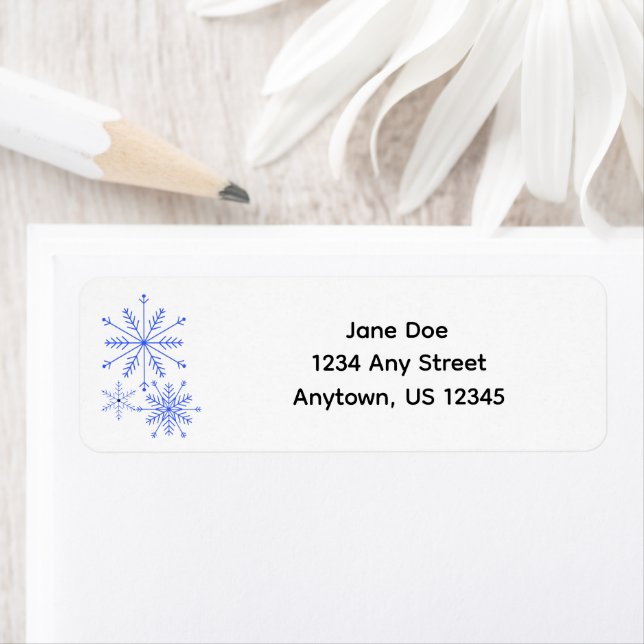 Snowflake Return Address Label with Three Lines Returadress Etikett (Insitu)