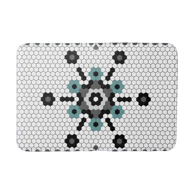 Snowflake Roligt Winter Farmhouse Tile Mönster Badrumsmatta (Framsidan)
