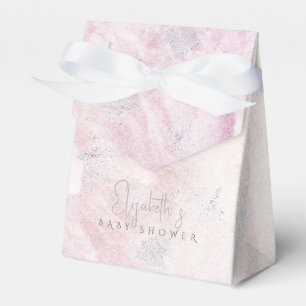 Snowflake Rosa Baby Shower för vinter-Silver, frys Presentaskar