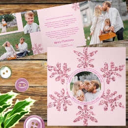 Snowflake Rosa Glam Unik multifoto med 7 stift
