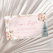 Snowflake Rosa Winter Baby Shower Raffle