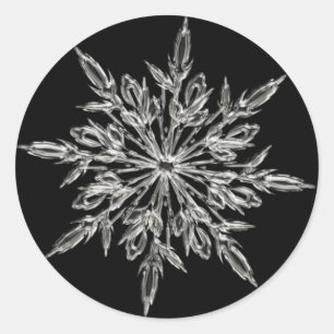 Snowflake Round Sticker Runt Klistermärke