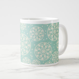 Snowflake Rounds på Aqua Blue Specialty Mugg Jumbo Mugg