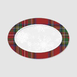 Snowflake Royal Stewart Play Namn bricka Namnbricka