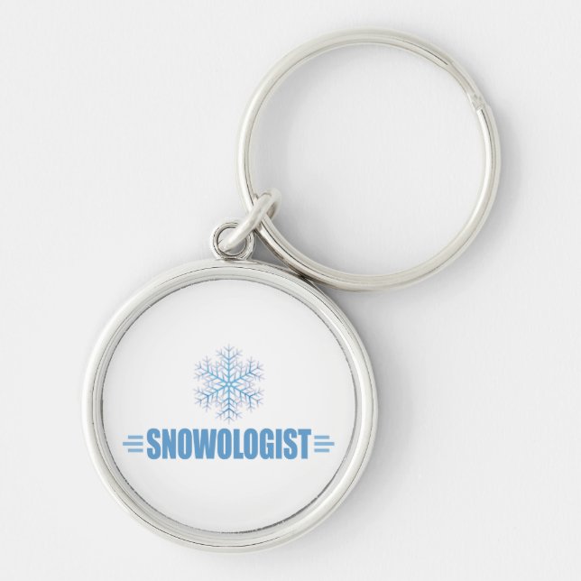 Snowflake Rund Silverfärgad Nyckelring (Framsidan)