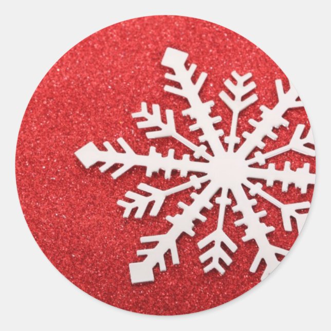 Snowflake Runt Klistermärke (Framsida)