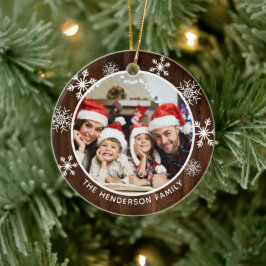 Snowflake Rustic Wood - årets underbara tid Julgransprydnad Keramik