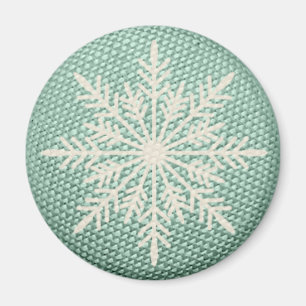 Snowflake rustiska broderier ser ut som vintern vi magnet