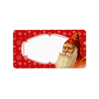 Snowflake Santa Juletiketters/Mailing Labe Adressetikett