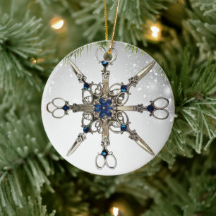 Snowflake-saxar Julgransprydnad Keramik