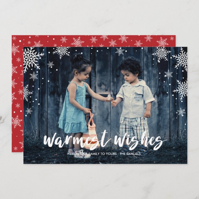 Snowflake Season-jul-Helgdag Photo Julkort (Fram/baksida)
