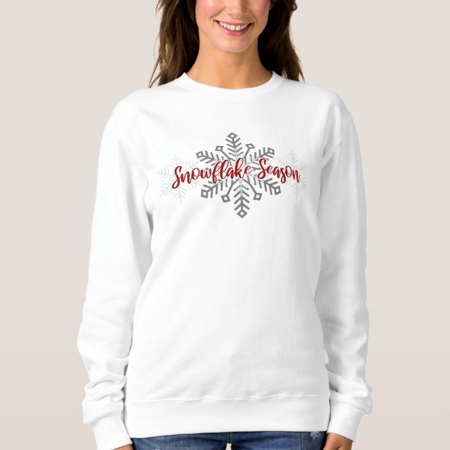 Snowflake Season-skript Winter T Shirt (Framsida)