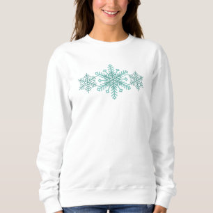 Snowflake Season Teal Winter T Shirt