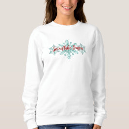 Snowflake Season Winter Script Teal jul T Shirt