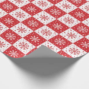 Snowflake & Snö Mönster (röd) Presentpapper
