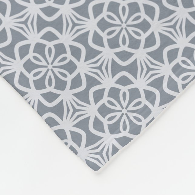 Snowflake Snöre Grått Fleece Blanket (Hörn)