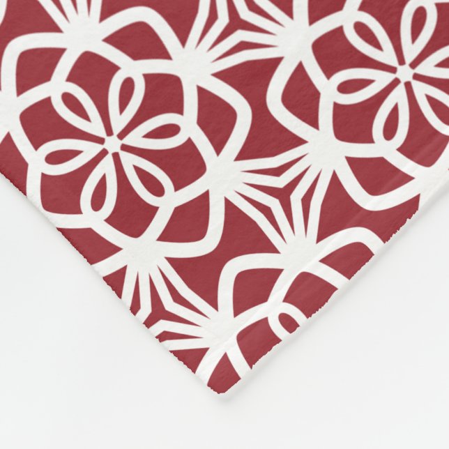 Snowflake Snöre Red and White Fleece Blanket (Hörn)
