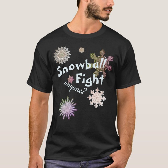 Snowflake (Snowball Fight), fryst (Mörk) T Shirt (Framsida)