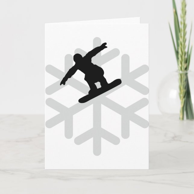 snowflake snowboarder-ikon helgkort (Framsida)