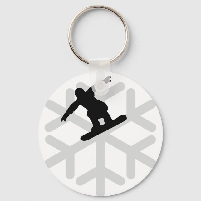 snowflake snowboarder-ikon nyckelring (Framsida)