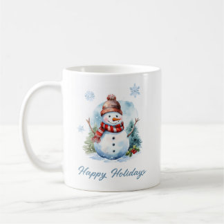 Snowflake Snowman Mug – Custom Winter Gift Kaffemugg