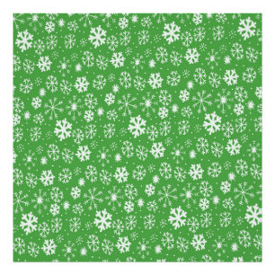 Snowflake Snowstorm med Grönt Fototryck