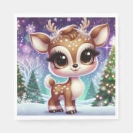 Snowflake Sparkle Baby Reindeer Pappersservett