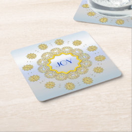 Snowflake Star Helgdag Silver Lacy Circle Underlägg Papper Kvadrat