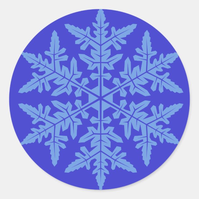 Snowflake Sticker Runt Klistermärke (Framsida)