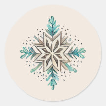 Snowflake Stickers, Helgdag, jul, blått