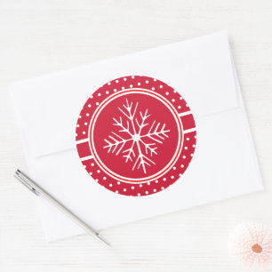 Snowflake Stickers Runt Klistermärke