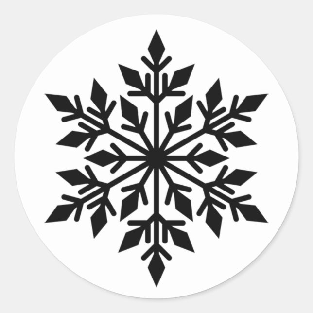 Snowflake Stickers Runt Klistermärke (Framsida)