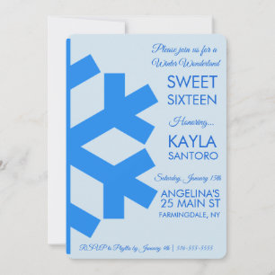 Snowflake Sweet 16-inbjudan Inbjudningar