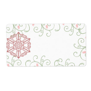 Snowflake Swirl-juletiketter Fraktsedel