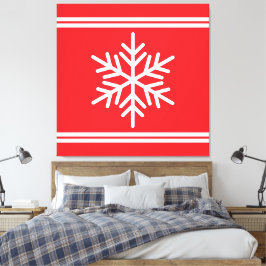 Snowflake-Tävla av Festive Red White Rand Canvastryck