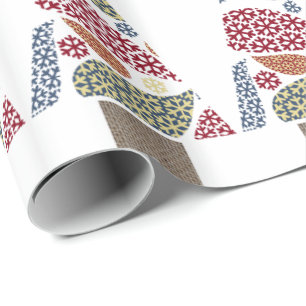 Snowflake Teardrops Träd Julafton Papper Presentpapper